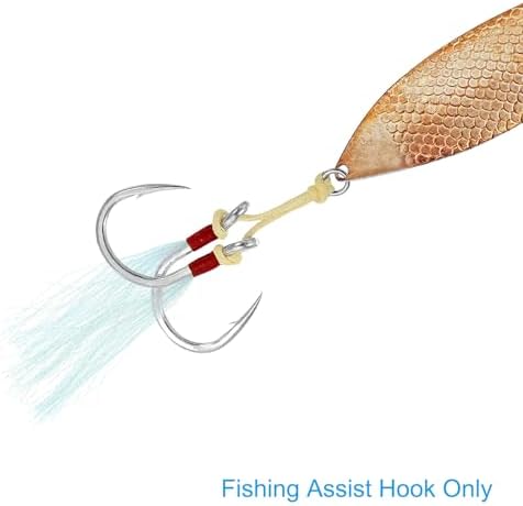 PATIKIL Fishing Assist Hooks Kit, Double Assist Jigging Hook with Glow Tassel for Slow Pitch Jigs Vertical Jigging Lure - Image 5