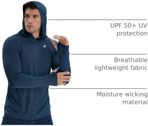 3 Pack Men's UPF 50+ Sun Protection Shirts Fishing Hoodie Long Sleeve - Image 4