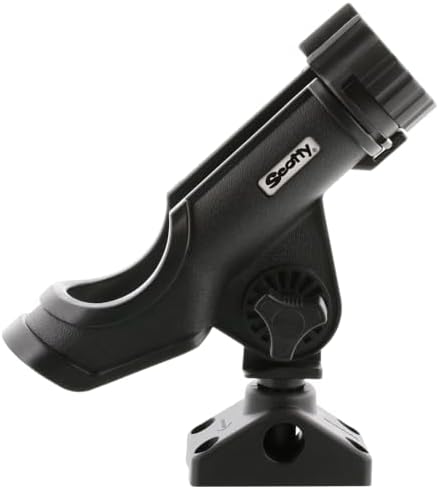 Scotty #230 Powerlock Rod Holder with #241 Side/Deck Mount, Adjustable Boat Fishing Rod Holder, Universal Cradle Design, Side or Deck Mount Installation, Marine-Grade Construction by Scotty