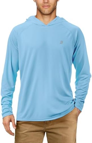 Roadbox Mens Fishing Sun Hoodie, Long Sleeve UPF 50+ UV Protection Shirts by Roadbox