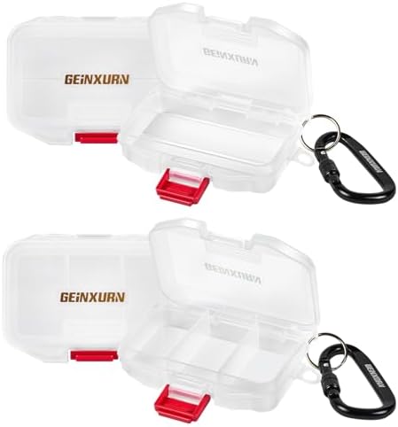 Geinxurn Small Parts Organizer, 4Pcs Plastic Transparent Portable Tools Boxes with Dividers for Small Accessories Storage Cases by GEINXURN