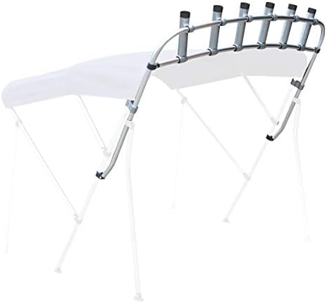 Oceansouth Clamp-On Fishing Rod Rack | Marine Grade Aluminum Rod Holder Storage Rack for Boats | Adjustable Rail Mount Rod Organizer by Oceansouth