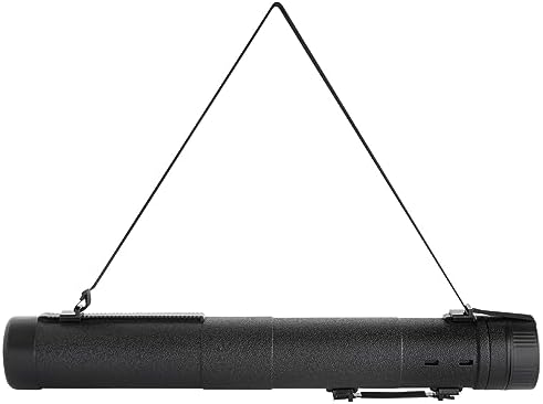 Juvale Extendable Poster Tube - Telescoping 30-49 in Poster Carrying Case - Adjustable Shoulder Strap Blueprint Tube - High-Capacity Art Storage - 5 in Diameter, Black by Juvale