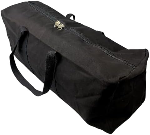 ADROIT Heavy Duty Double Zipper Black Canvas Bag | Sizes 16" 24" 32" 48" 60" | Double-Reinforced Nylon Straps by ADROIT