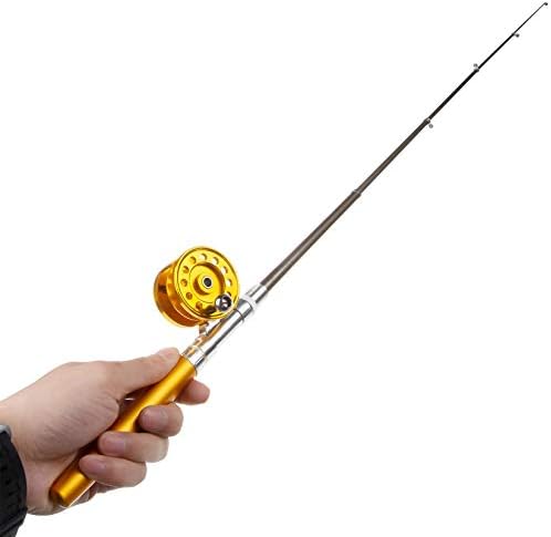 Saim Fishing Rod 36In(3Ft) Mini Portable Pocket Aluminum Alloy Fish Rod Pen - Great Gift for Father Husband Man Son - Image 6