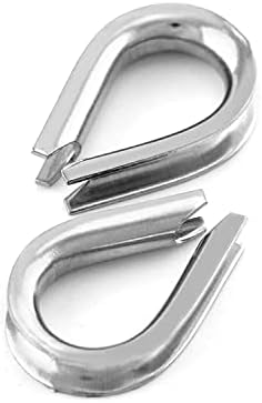 YAMASO 50pcs 5/32" M4 Stainless Steel Thimble for Diameter Wire Rope Cable Thimbles Rigging - Image 2