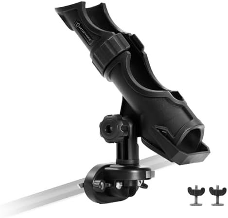 Hitorhike Side Track Fishing Rod Holder Mount, Heavy-Duty Side-Mounted Base, Compatible with 2 Mounting Bolt Options for Lund Sport,Lowe, Bass Boats&Kayaks by HITORHIKE