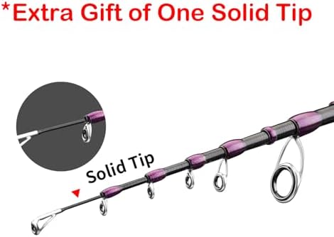 PURELURE Telescopic Fishing Rod Spinning & Casting Travel Rod Ultralight 5' - Image 3