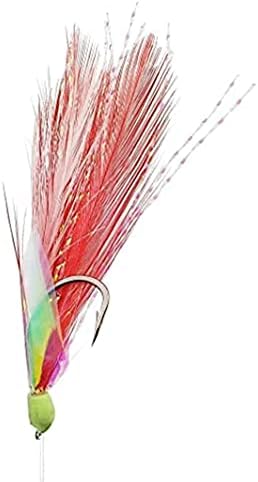 10 Packs 2pcs White & Red Feather & Rainbow Skin 6 Hooks Saltwater String Hook Fishing Luer Bait Rig Tackle - Image 3