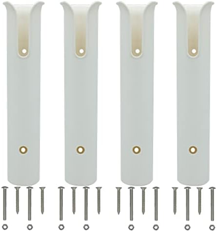 Wall Mounted Fishing Rod Holders Tubes Links Fishing Rod Holder Rack Rests (4-TUBE White-HiUmi-US) by HIUMI