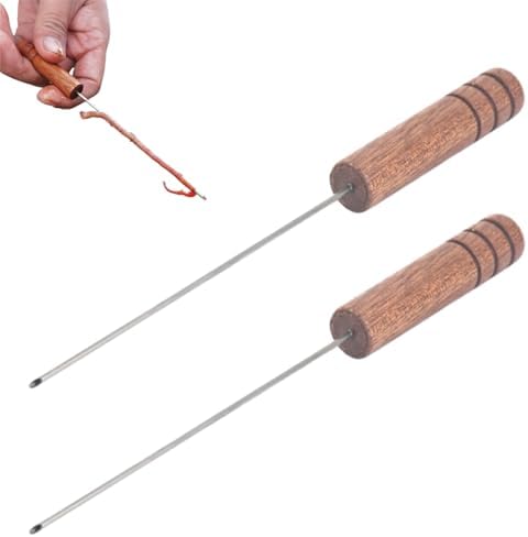 2 PCS Worm Threader Wooden Fishing Bait Wormhole Rigging Needle Fly Threader for Shore Casting Freshwater & Saltwater Anglers by Unknown