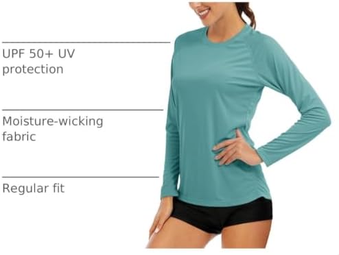 MAGCOMSEN Women's Long Sleeve Shirts UPF 50+ Sun Protection Shirts for Hiking Fishing Workout Rash Guard - Image 4