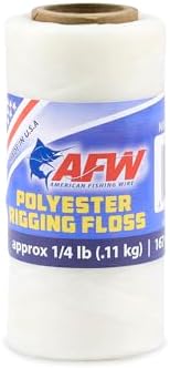 AFW Waxed Polyester Rigging Floss Saltwater Fishing, 30lb, 50lb & 70lb Test by AFWFishingBrands