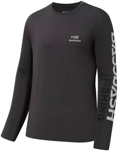 BASSDASH Fishing T Shirts for Men UV Sun Protection UPF 50+ Long Sleeve Tee T-Shirt by Bassdash
