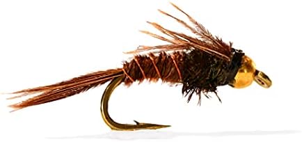 Bead Head Flash Back Pheasant Tail Mayfly Nymph Flies Tied on Mustad Signature Fly Hooks - 12 Flies by RegionFishing
