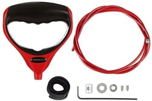 T-H Marine G-Force Heavy-Duty Trolling Motor Replacement Handle, Cushioned Grip, Lift & Release Cord with Nylon Jacketed Stainless Steel Cable - Red by T-HMarine