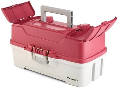 Plano Three-Tray Tackle Box Salmon Kit, Maroon/Grey, Rust-Proof Brass Latch, Top-Access Tray Compartments with Deep Storage, Made in the USA, Portable Fishing Gear Storage Organizer - Image 6