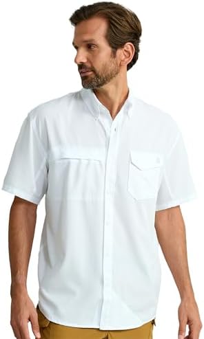 HUK Men's Tide Point Kc Scott Original Artwork Short Sleeve Shirt, Fishing Button Down by HUK