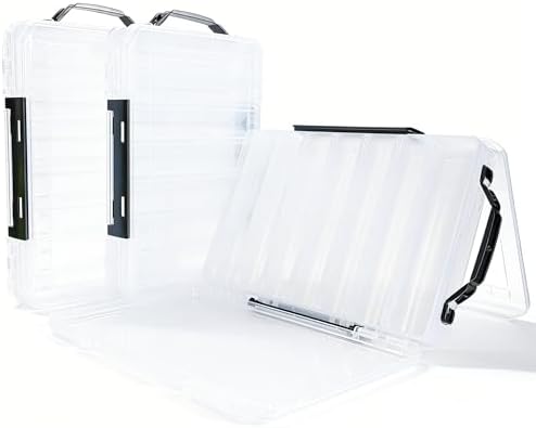 Fishing Tackle Boxes Lure Organizer: 2 Packs Hard Bait Storage Box - Double Sided Fishing Lure Case with 14 Compartments Container (White, L) - Image 6