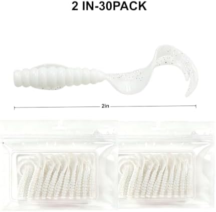 1/2/3/4/5in Curly Tail Grub Soft Swimbait Crappie Bass Lure Kit Bulk Pack - Image 2