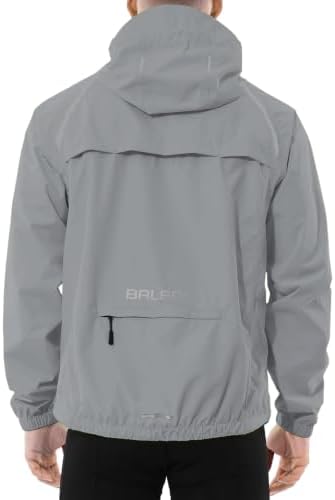 baleaf Men's Rain Jacket Waterproof Hood Lightweight Reflective Packable by baleaf