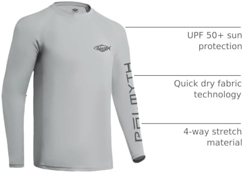 Palmyth Fishing Shirts for Men Long Sleeve UPF 50+ T Shirt Sun Protection - Image 4