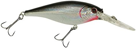 Berkley Flicker Shad Fishing Lure, Black Silver, 1/4 oz, 2 1/4in | 6cm Crankbaits, Size, Profile and Dive Depth Imitates Real Shad, Equipped with Fusion19 Hook by Berkley