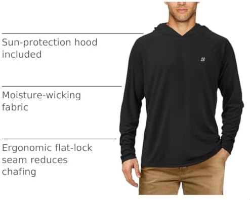 Roadbox Mens Fishing Sun Hoodie, Long Sleeve UPF 50+ UV Protection Shirts - Image 4