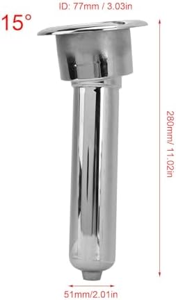 Heavy Duty Stainless Steel Deluxe Rod Holders, 2 in 1 Flush Mount Fishing Rod Pole Holders, 0 15 30 Degree Boat Fishing Rod Cup Holder 280mm Round Top Cup Holder for Yacht Ship - Image 5