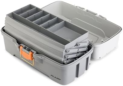 Plano Three-Tray Tackle Box Panfish Kit, Light Grey/Dark Grey, Rust-Proof Brass Latch, Top-Access Tray with Deep Storage, Made in the USA, Portable Fishing Gear Storage Organizer - Image 6