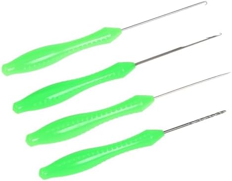 Fishing Baiting Tool Kit, ABS and Metal 4 in 1 Rigging Set with Hook Needle, Bait Driller, Knot Puller for Carp, Baiting and Tackle Rig Setup Use by Unknown