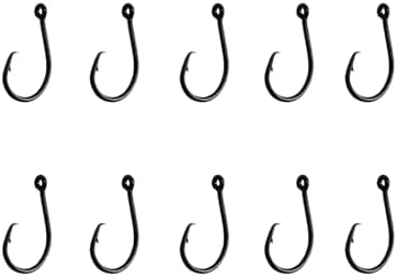10PCS High-Carbon Steel Circle Hooks Barbed Fishing Hooks with Holes, Freshwater and Saltwater Fishing Hooks for Tuna, Catfish, Bass by HSYMQ