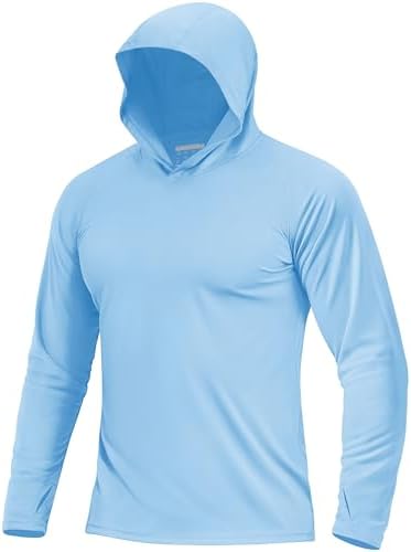 Boladeci Men's UPF 50+ Sun Protection Lightweight Hoodie Shirts Long Sleeve Fishing Shirt SPF UV Hiking Swim by Boladeci