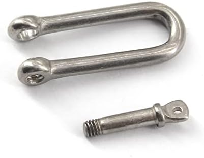 M8 Long D Ring Shackle 304 Stainless Steel Anchor Shackle with Screw Pin for Material Handling,Rigging Accessories,Connecting Chains and Ropes (Pack of 4) - Image 5