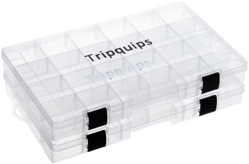 Tripquips 3600 Tackle Trays, Plastic Storage Organizer Box with Removable Dividers - Tackle Boxes - Fishing Tackle Storage - 3700 Tackle Trays - 2 Packs/4 Packs Box Organizer by Tripquips