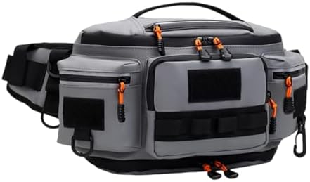 Water Resistant Crossbody Single Shoulder Bag Multifunctional Outdoor Fishing Tackle Storage Portable Adjustable by Unknown