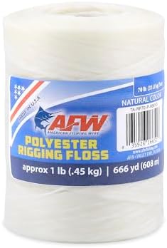 AFW Waxed Polyester Rigging Floss Saltwater Fishing, 30lb, 50lb & 70lb Test by AFWFishingBrands