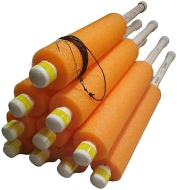 Catfish Noodle Jugs Set of 10 Rhodes Jugs 22 inch Ready to go Fishing Jugs 7 Foot line Tilt Style Internal Weight, Hooks for Catfish, bass, and Lake Fish by Unknown