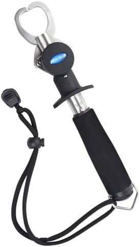 Fish Gripper with Scale – 33 lb Stainless Steel Fish Lip Gripper, EVA No-Slip Handle, Quick-Release Fish Lip Clamp, Adjustable Wrist Lanyard for Kayak, Boat & Bank Fishing by Unknown