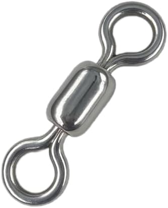 100 pcs Fishing Swivels, 100% 304 Stainless Steel Barrel Swivel Corrosion Resistance Power Crane Swivels Saltwater and Freshwater Fishing Line Lure Leader Connector by QHDJIANHUI