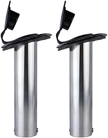 Hoffen 2Pcs Boat Stainless Steel Fishing Rod Holder Flush Mount 15/30/90 Degree with PVC Cap,Inner Tube and Gasket - Image 3