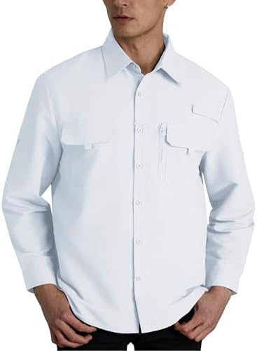 WULFUL Men's Sun Protection Fishing Shirts UPF 50+ Lightweight Quick Dry Cooling Long Sleeve Shirts for Work Hiking Safari by WULFUL