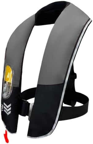 Manual Inflatable Life Jacket,Preserver PFD for Adults,Life Vest for Adults,Supports Weight up to 330 pounds by NAUTISHIELD