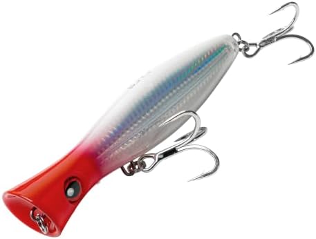 6.2 Inch 2.73 oz Saltwater Topwater Popper Fishing Lures with 3/0 4X Strengthened BKK Treble Hooks, Through-Wire for Strength & Durability, Target GT, Tuna, Sea Bass, Marlin by Unknown