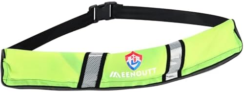 Manual Inflatable Belt Pack（with Reflective Sheet） Water Sports Waist Belt PFD for SUP Paddleboarding Kayaking Fishing Boating （fit 80-330 lbs） by Unknown
