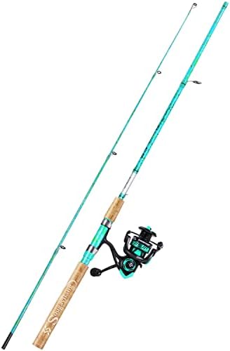Sougayilang Fishing Rod and Reel Combo, 2-Piece 5-Foot 6-Inch Graphite & Fiberglass Rod, Durable and Strong, Quickset Anti-Reverse Fishing Reel (1Pack/2Pack) by Sougayilang