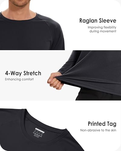 Boladeci Men's UPF 50+ Sun Protection UV SPF Shirts Long Sleeve Lightweight Quick Dry Swim T-Shirts Rash Guard - Image 5