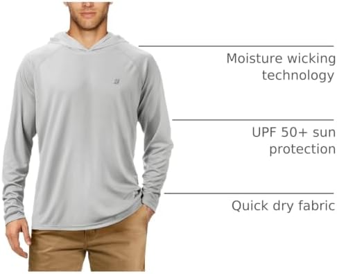 Roadbox Mens Fishing Sun Hoodie, Long Sleeve UPF 50+ UV Protection Shirts - Image 4