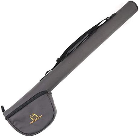 MAXIMUMCATCH Maxcatch Fly Fishing Rod Case with Reel Pouch, Complete Protection Bag for 9' 2-Piece/4-Piece Fly Rod, Gray Single Case by Maxcatch