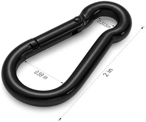 sprookber Stainless Steel Carabiner Spring Snap Hook - 304 Stainless Steel Heavy Duty Clips, Set of 4 - Image 2